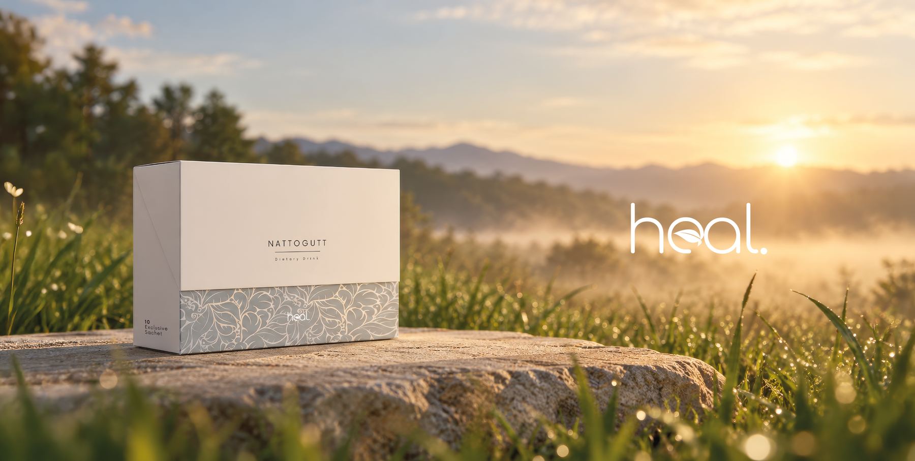 Nattogutt box resting on a stone in a sunlit meadow