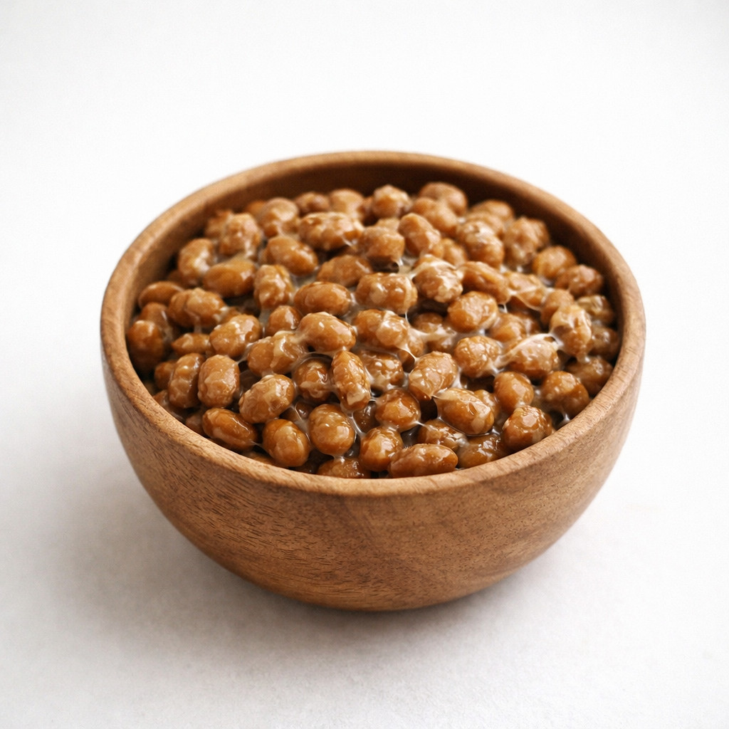 Bowl of natto fermented soybeans